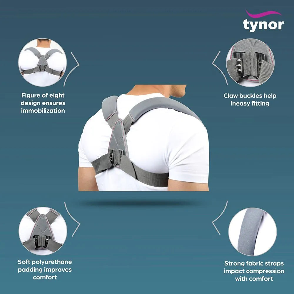Tynor Clavicle Brace with Buckle, Grey, Child, 1 Unit C-05 CH-Health & Personal Care-dealsplant