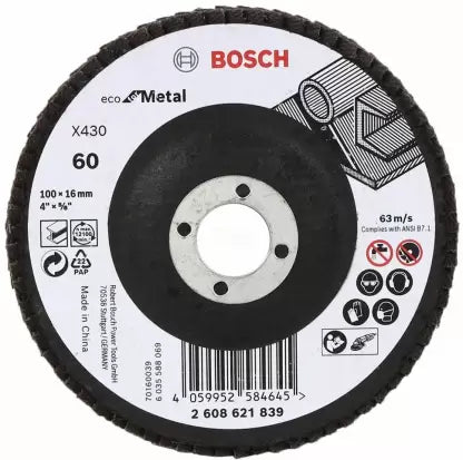 Bosch 2608621839 100mm 60 Grit Flap Disc pack of 10-Grit Flap Disc-dealsplant