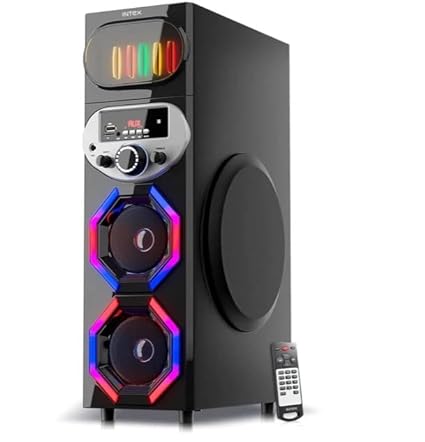 Intex TW 13504 TUFB 80W 1.0 Tower Speaker with Mic, Aux, FM, USB, BT v5.1 Tower Speaker-Trolley Speaker-dealsplant