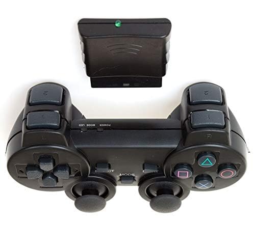 GAMEZZ24 Twin Vibration Wireless Analog Controller Compatible for PS2/PS1/PSX - 2.4G Dual Vibration Gamepad Remote Joypad with Receiver- Compatible with Play/station2 (Batteries Not Included)-analog convertor-dealsplant