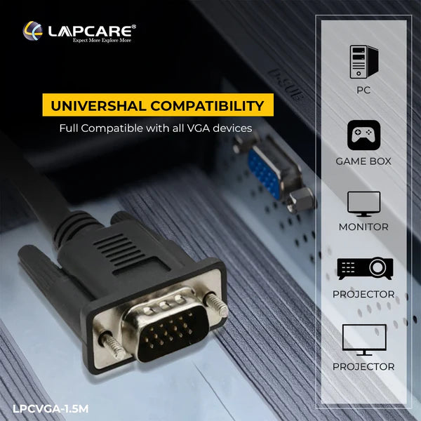 Lap care Premium VGA cable 1.5M-External Hard Disk-dealsplant