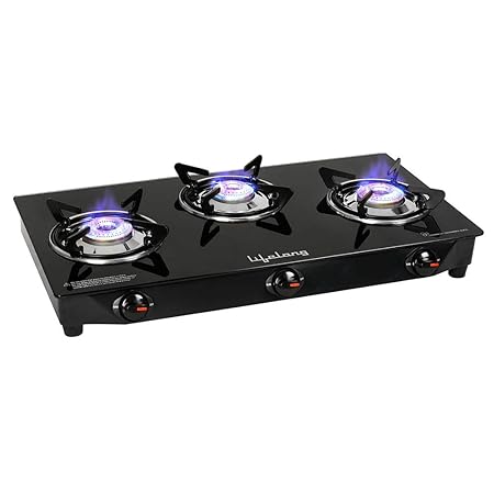 Lifelong LLGS18 Glass Top 3 Burner Gas Stove-GAS STOVE-dealsplant