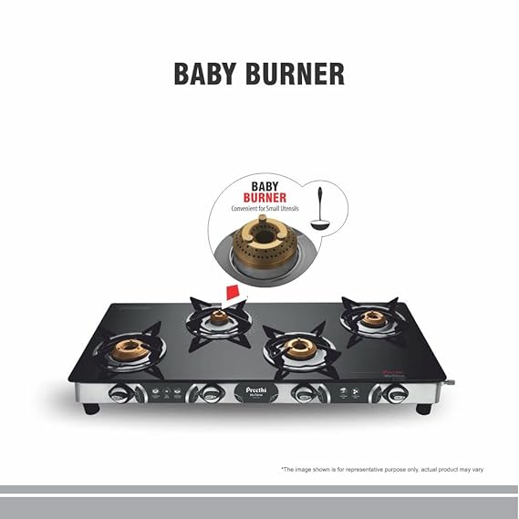 Preethi Blue Flame Jumbo Max 4 Burner Glass Top Gas Stove - GTS 118-dealsplant