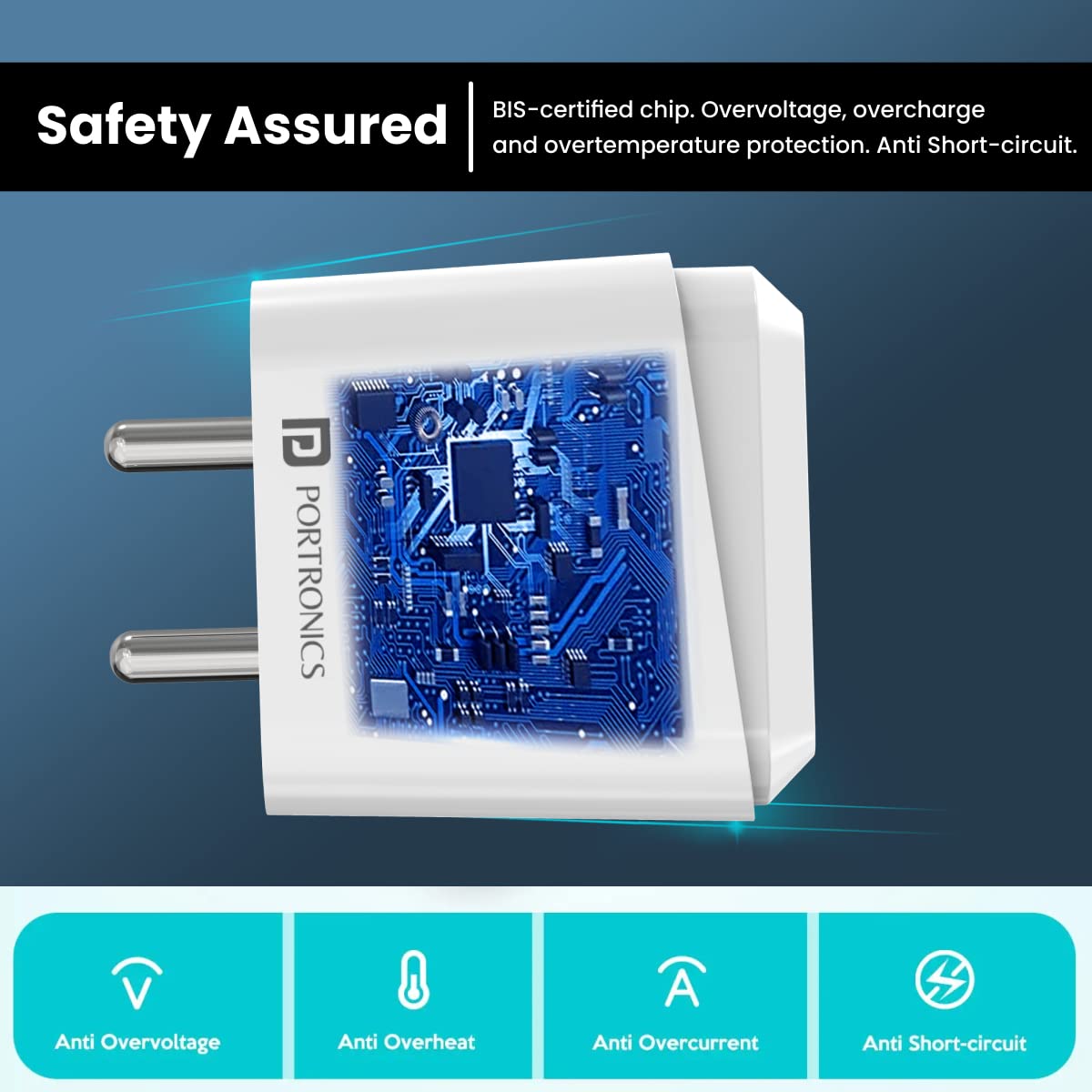 Portronics Adapto 42 C 2.4A Charger with Dual USB Port-CHARGER ADAPTER-dealsplant