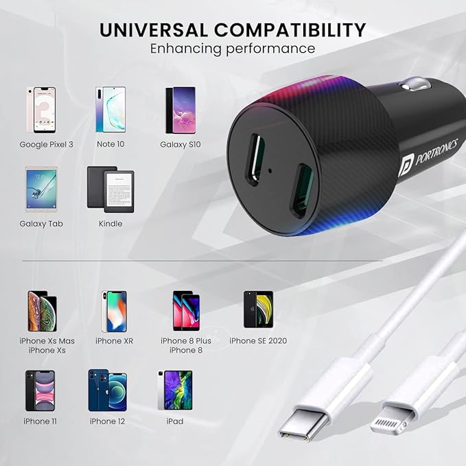 Portronics Car Power 14 Car Charger with Dual PD Output-Car charger-dealsplant