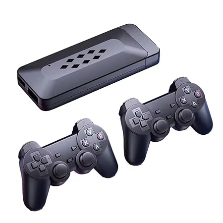 M33 2.4G Wireless Game Stick Handheld Game with 4K 3D TV Output, 45 Emulators, 30, 000+ Games, 360° Universal Rocker, 2 Gamepads, Black-game stick-dealsplant