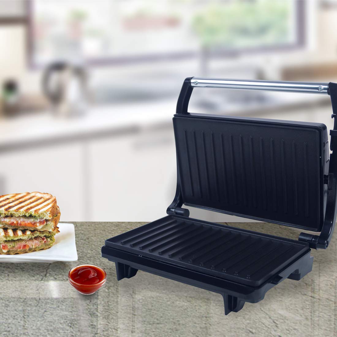 Wonderchef Sanjeev Kapoor 640-Watt Grill Sandwich Maker & Tandoor Mini (Black)-Home & Kitchen Accessories-dealsplant