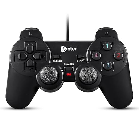 Enter GPV10 Wired USB Gamepad Controller with Dual Vibration, Compatible with PC/Windows/PS3/ Android TV-Gamepad-dealsplant