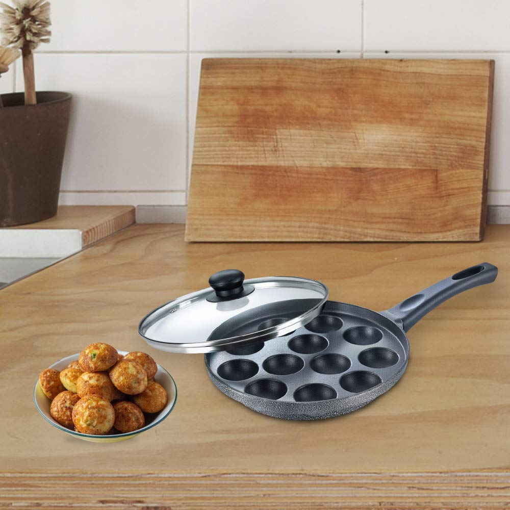 Prestige Omega Plus Paniyarakkal Glass Lid (12 Pits) 30880-dealsplant