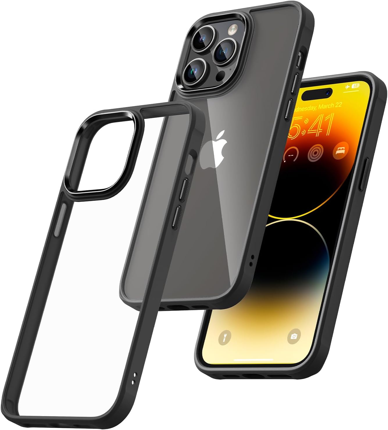 Dealsplant premium quality Slim Hard Shell Protective Transparent Case Cover Compatible for iPhone (white & Black)-Mobile Back Case-dealsplant