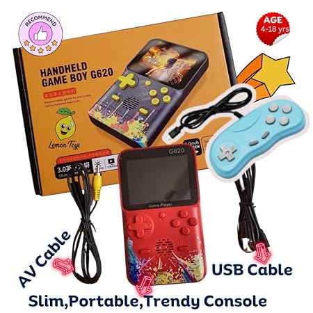 SUP + G620 Gamebox Handheld,Retro Video Game for Kids,SUP 500 in 1:Super Wide LCD for TV,Classic Games Like Contra1 Contra Force Super Mario Bros Street Fighter-USB Recharge (Multicolor)-VIDEOGAME-dealsplant