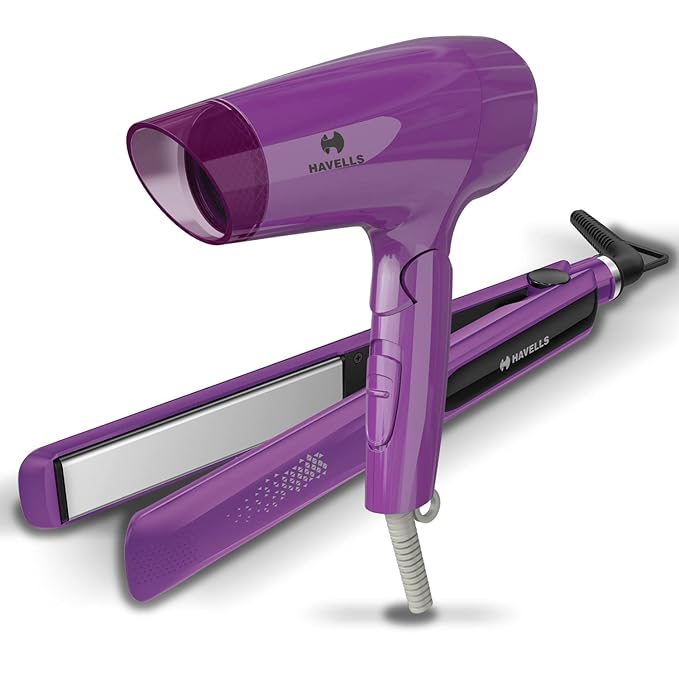 Havells HC4025 Limited Edition Styling Pack Combo (1200 W Dryer + Straightener (Purple)-Trimmer-dealsplant