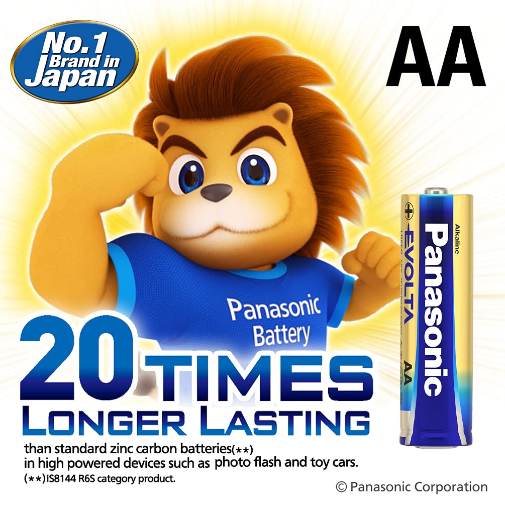 Panasonic Evolta Premium Alkaline Batteries Anti-Leak Seal - 10-Year Protection - 6-Pack-Batteries-dealsplant