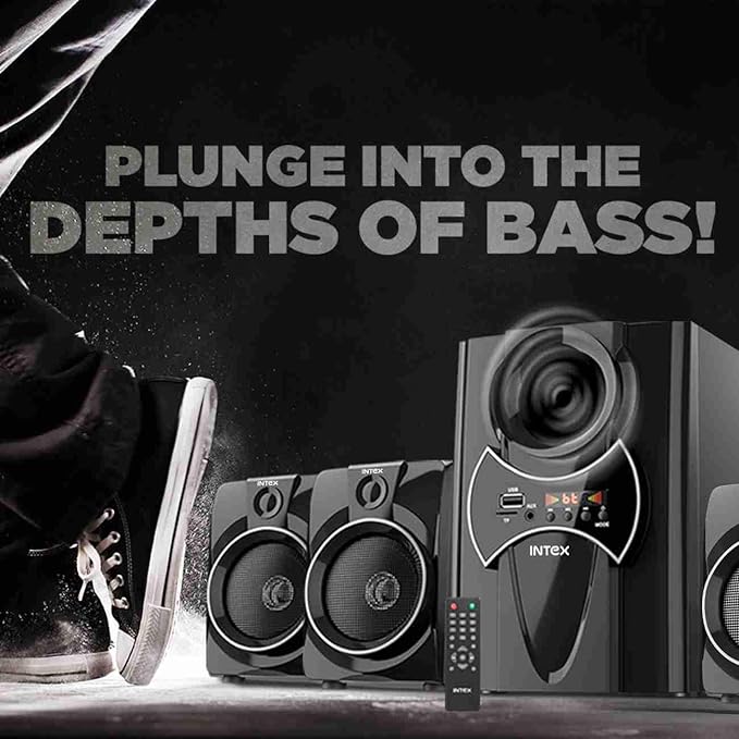 Intex 2650 PRO FMUB 4.1 Multimedia Speaker with Bluetooth/AUX/USB/FM)-Multi-Media Speaker-dealsplant