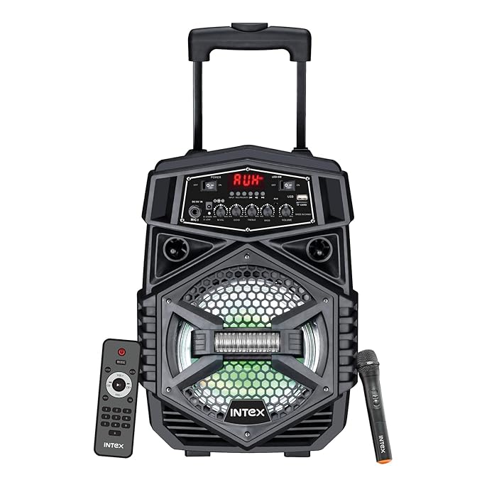 Intex T-200 TUFB Wireless Bluetooth MM Trolley Speaker 60 Watts (Black, Dual)-Multi-Media Speaker-dealsplant