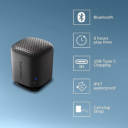 Philips Bt2003GY/94 Portable 3W Wireless Speaker-Wireless Speaker-dealsplant