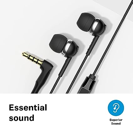 Sennheiser CX 80S in-Ear Wired Headphones with in-line One-Button Smart Remote with Microphone Black-Headphones-dealsplant