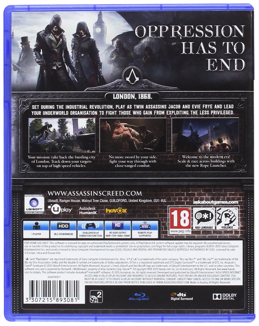 Assassin's Creed Syndicate for PS4-PlayStation 4 Games-dealsplant