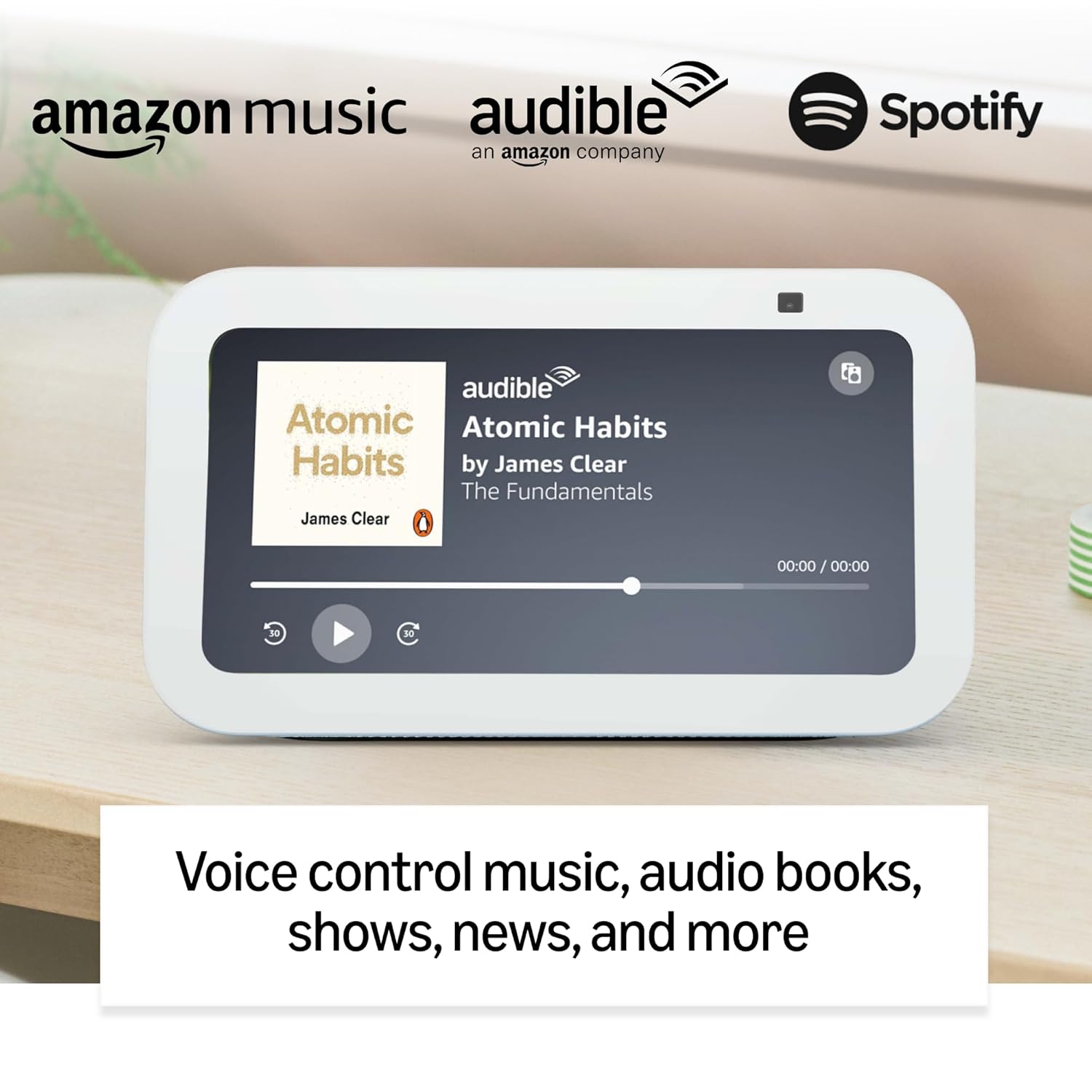 Amazon Echo Show 5 (latest model) | Smart display with Alexa, 2x bass speaker, clearer sound, camera for home monitoring, bluetooth | Charcoal-Speaker-dealsplant