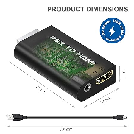 PS2 to HDMI Converter Adapter, Rybozen Video Converter-ps2tohdmi-dealsplant