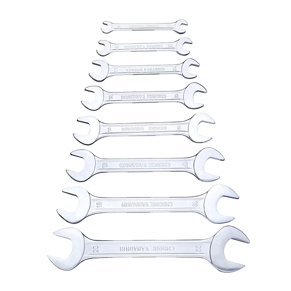 Taparia DEP-08 Double Ended Spanner Set, Open End, 20 x 5.5 x 4.5 cm-Open Ended Spanner-dealsplant