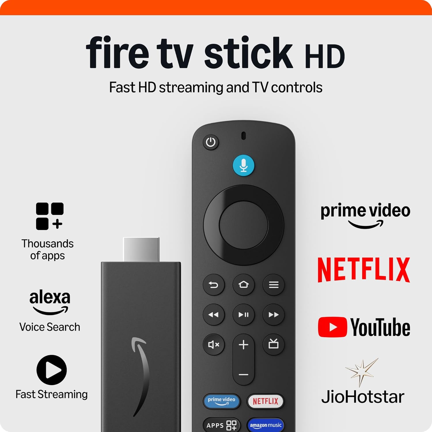 Amazon Fire TV Stick HD (newest model), Alexa Voice Remote with TV power & volume controls, full HD streaming device-Media Streaming Device-dealsplant