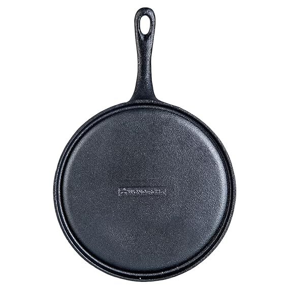 Wonderchef Forza Cast-Iron 25 cm Dosa Tawa Pan | Pre-Seasoned Cookware | Induction Friendly | 3.8 mm| with Lifetime Exchange Warranty-Home & Kitchen Accessories-dealsplant