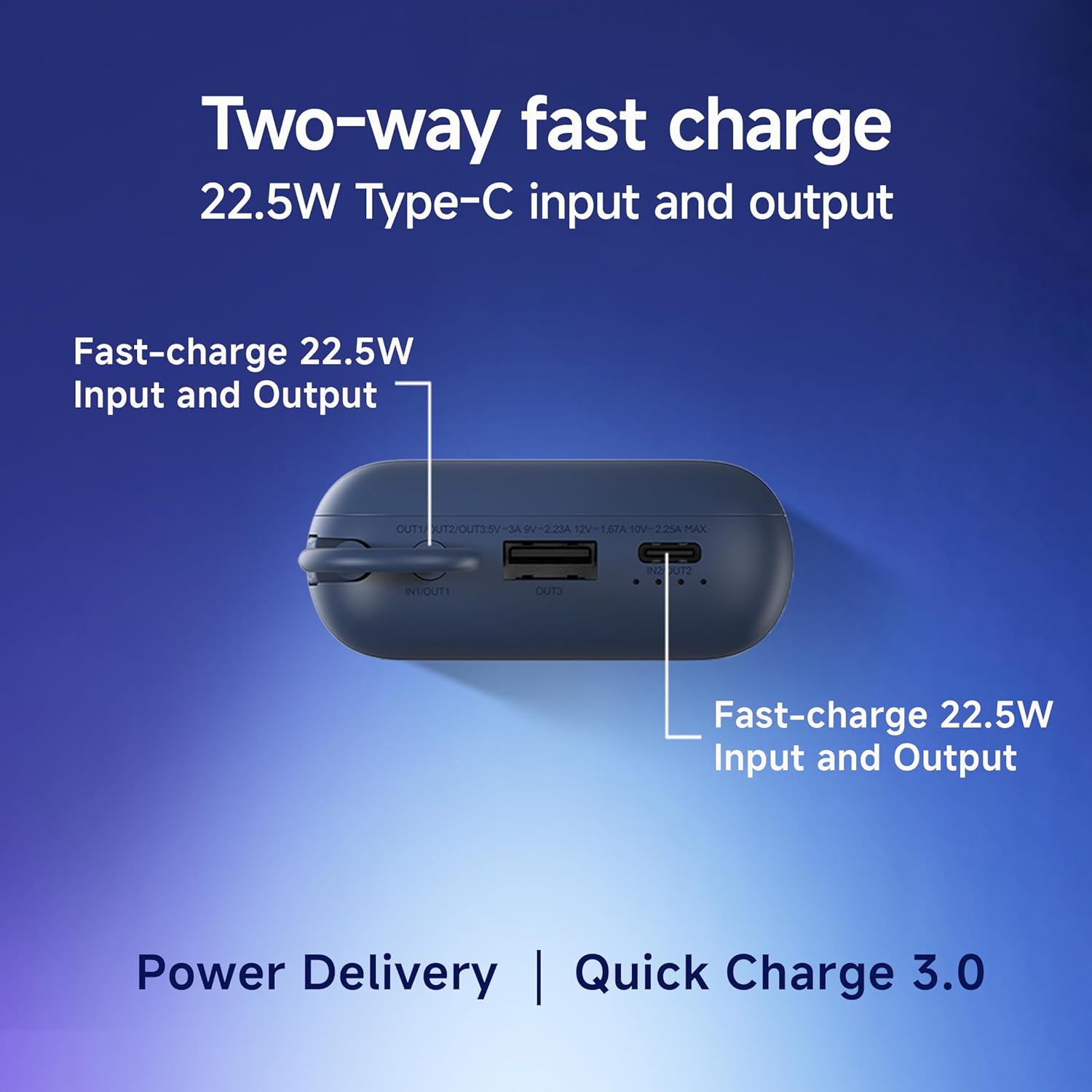Xiaomi Pocket Power Bank 10000mAh 22.5W with Built-in Cable Super Fast Charging PD |Smart 12 Layer Protection Triple Output Ports Supports Android,Apple, Tablets, Earbuds,Watch MI Powerbank-Power Bank-dealsplant