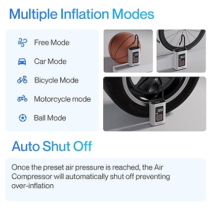 Ambrane 150 PSI Portable Electric Tyre Air Pump for Car & Bike, LED Light & Torch, Easy Mode Switching, Compact Portable Tyre Inflator Turbo (Grey)-Tyre Inflator Turbo-dealsplant