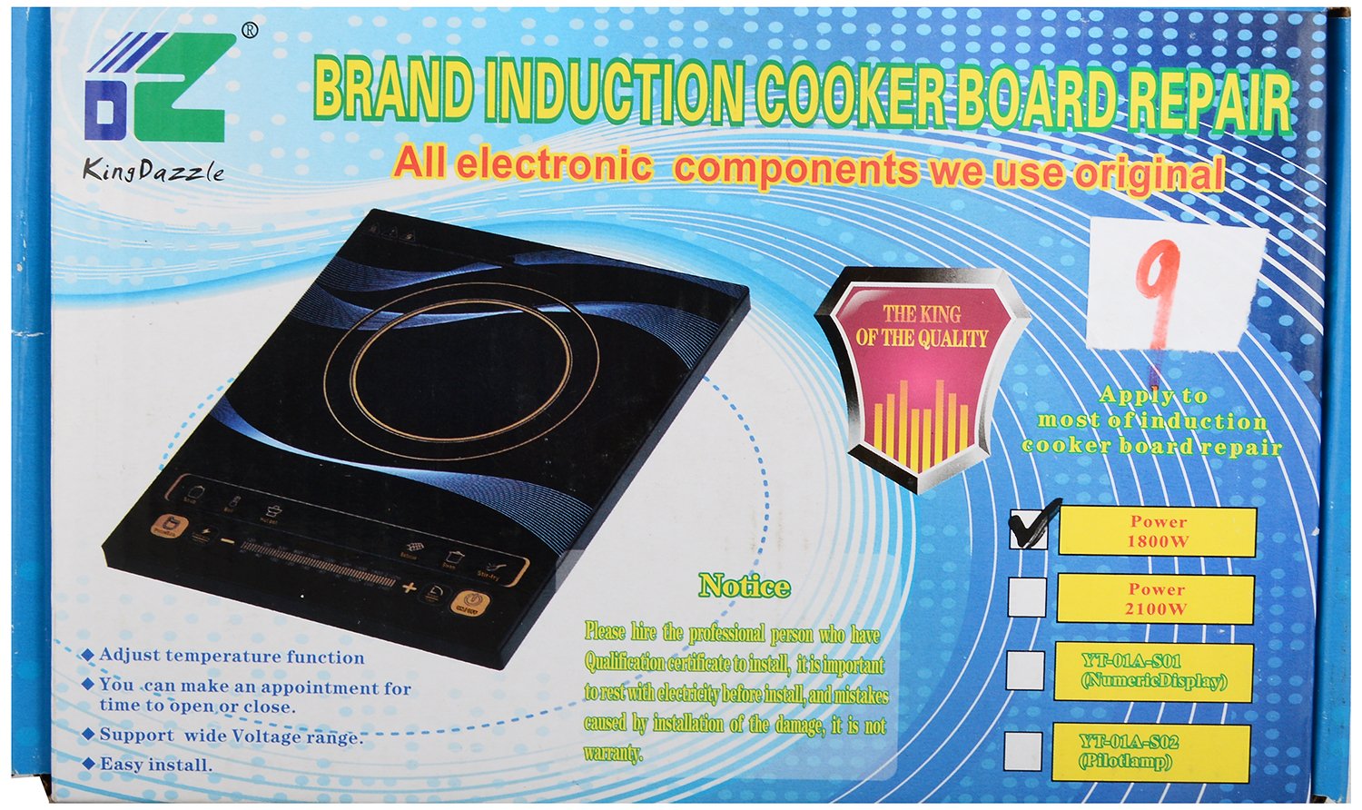 King Dazzle Induction Cooker Board Repair (Black)-dealsplant