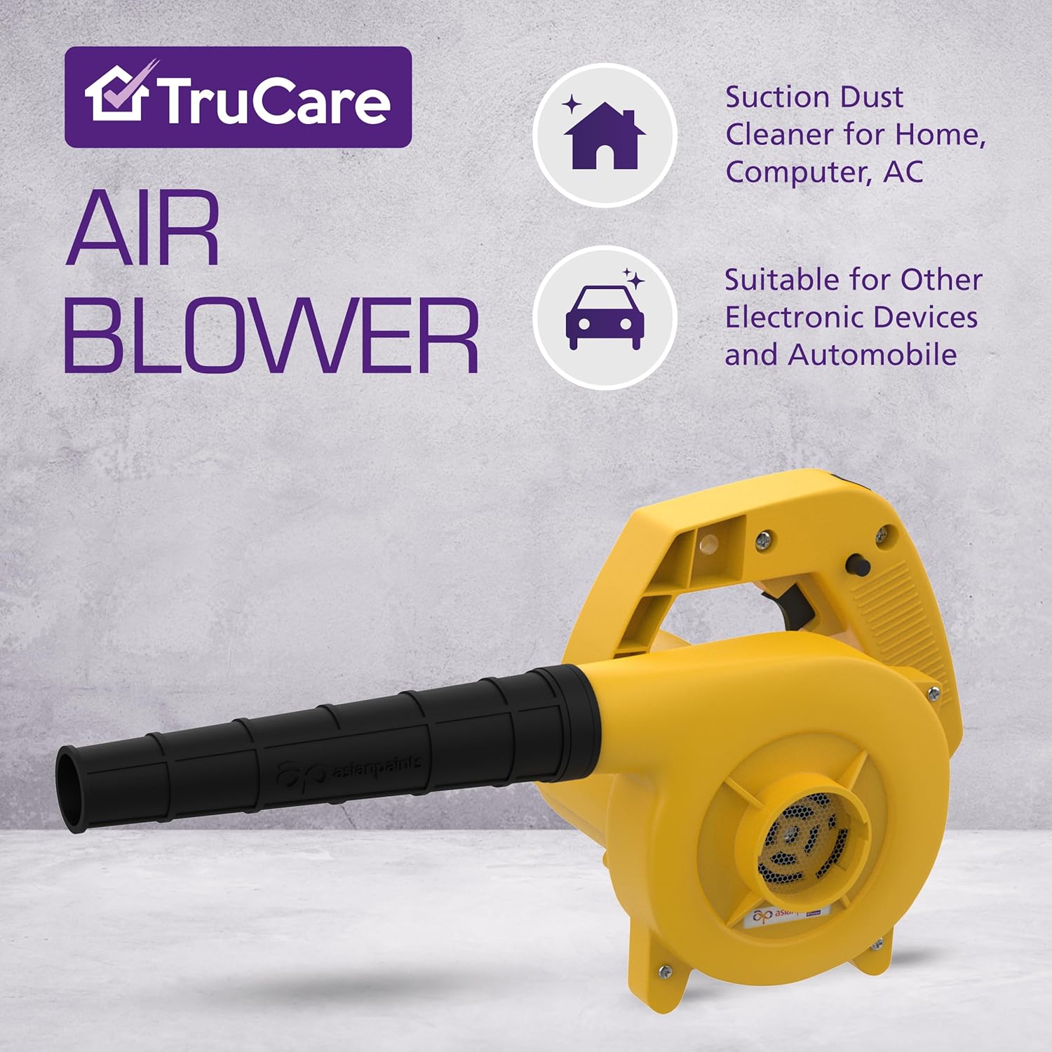 Asian Paints TruCare Handheld Air Blower with Variable Speed, 500W Electric Air Blower for Cleaning Dust, Heavy Duty Machine with 14000RPM, Used in Both Home and Office, 230V Powerful Dirt Cleaner-Air Blower-dealsplant