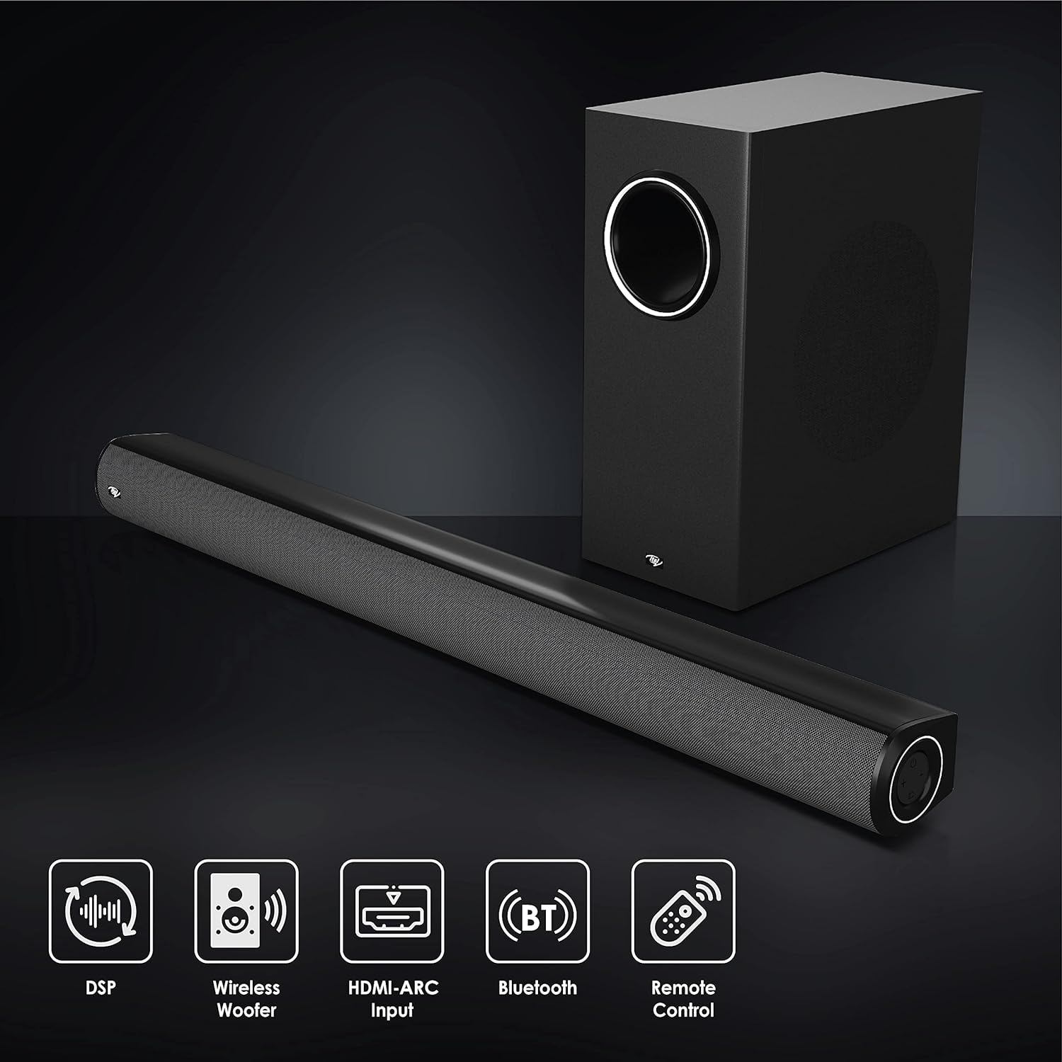 Itel XE-SB625WL, 120W Soundbar with Wireless Woofer, DSP, HDMI-ARC, Bluetooth, USB, Optical connectivity in a Premium Metallic Finish-Multi-Media Speaker-dealsplant
