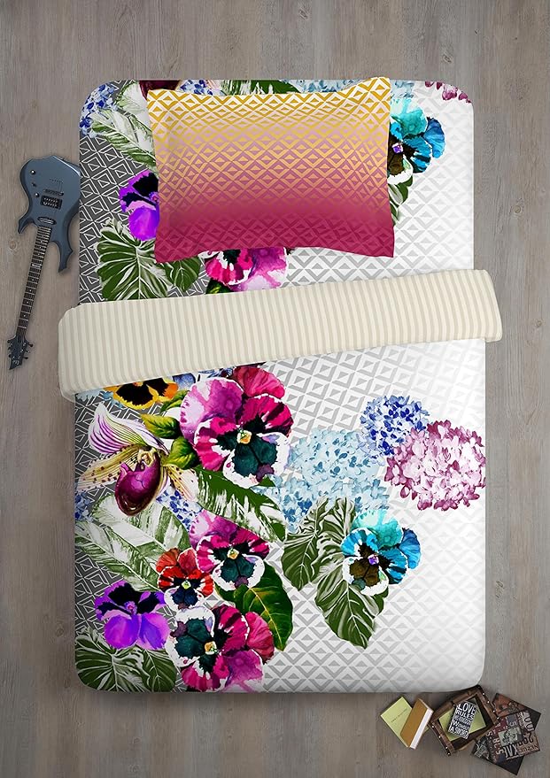 Welspun Courtyard 210 TC Cotton Double Bedsheet with 2 Pillow Covers-Health & Personal Care-dealsplant