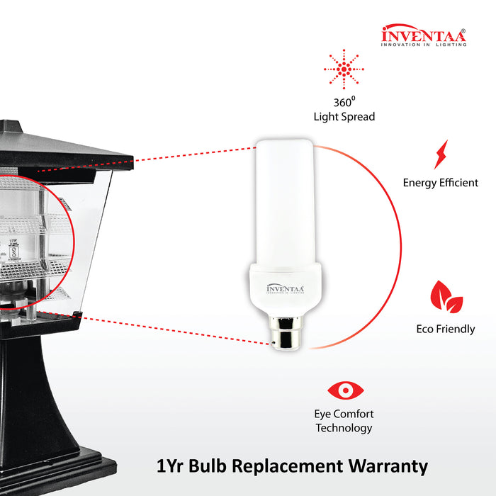 INVENTAA Mini Glasis LED Gate Light 12W For House Exterior Lighting With 1 Year Replacement Warranty-dealsplant