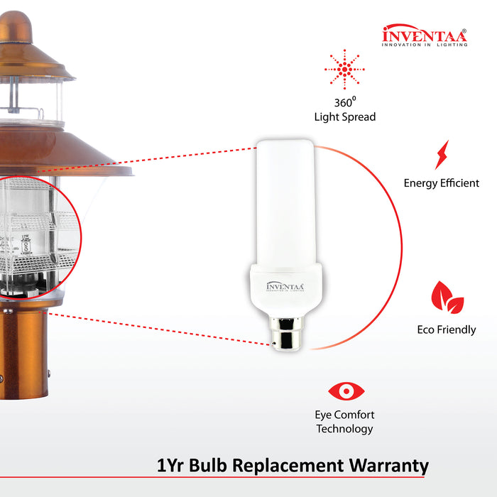 INVENTAA Viva LH LED Gate Light 12W For Your Main Gate | 1 Year Bulb Replacement Warranty-dealsplant