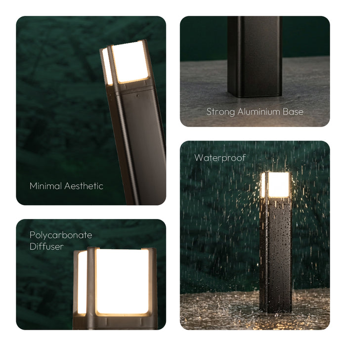 Inventaa CUBA LED Bollard Light for Outdoor Garden & Landscape – 1 Year Warranty-Outdoor Lighting-dealsplant