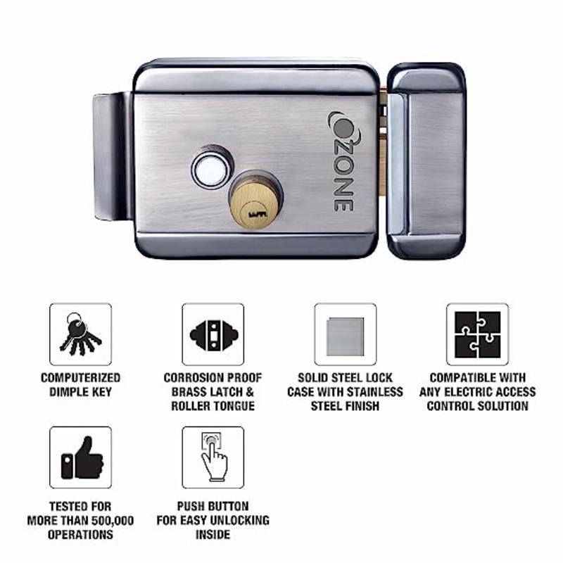 Ozone Electric Rim Lock Smart Lock with 1-way access Left SIDE | Door Thickness: 35-100 mm-Internet Security-dealsplant