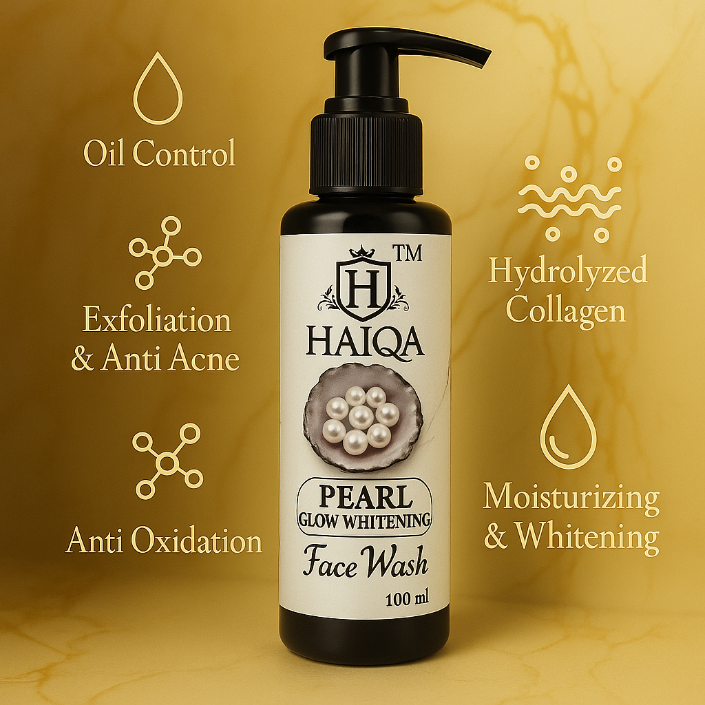 Haiqa Pearl Glow Whitening Face Wash-100 ml-HEALTH & PERSONAL CARE-dealsplant
