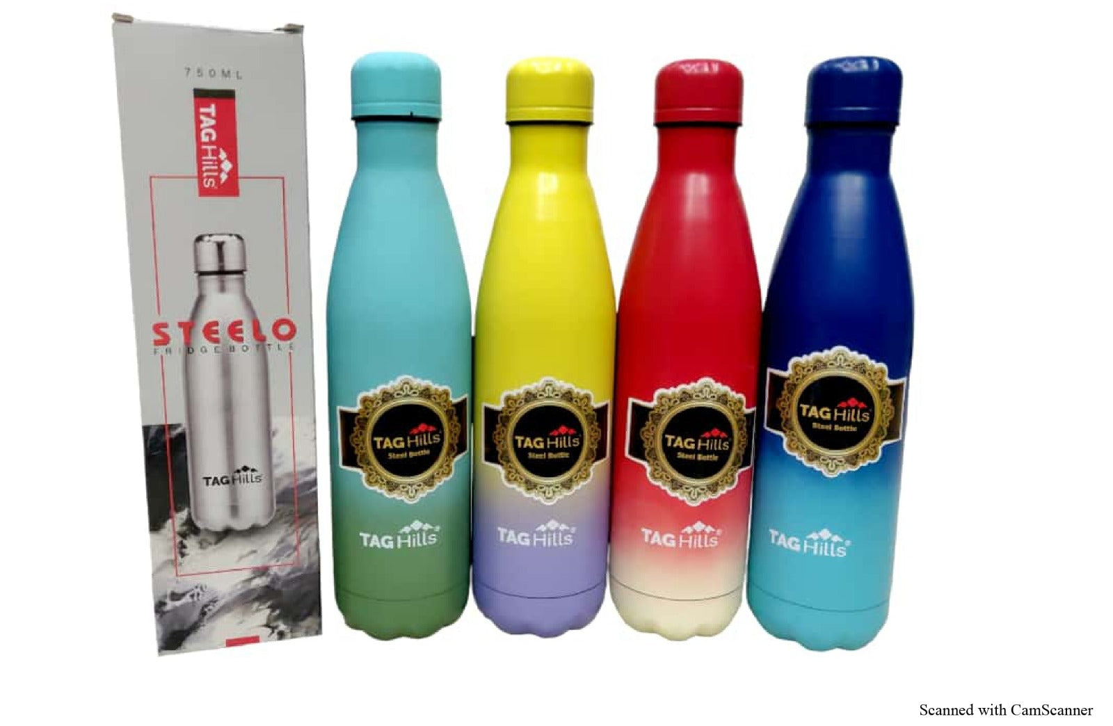 TAG Hills Steelo Water Bottle with Mattle colours, Set of 3 Each 750ml-Home & Kitchen Appliances-dealsplant
