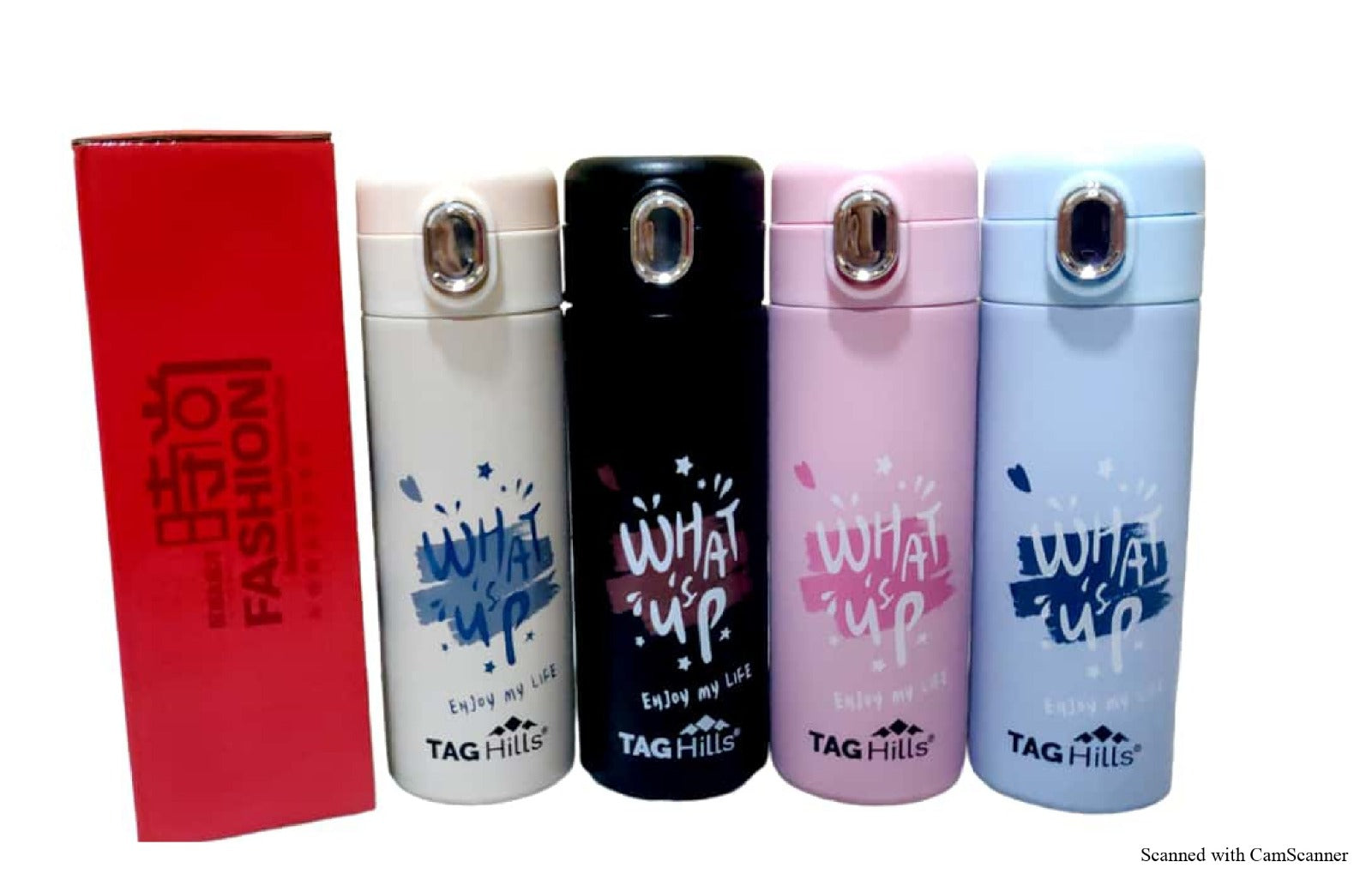 TAG Hills kids Water Bottle with Hot & Cold, sipper cup Button open Set of 3, Multi colour Unique Design Each 350 ml-Home & Kitchen Appliances-dealsplant