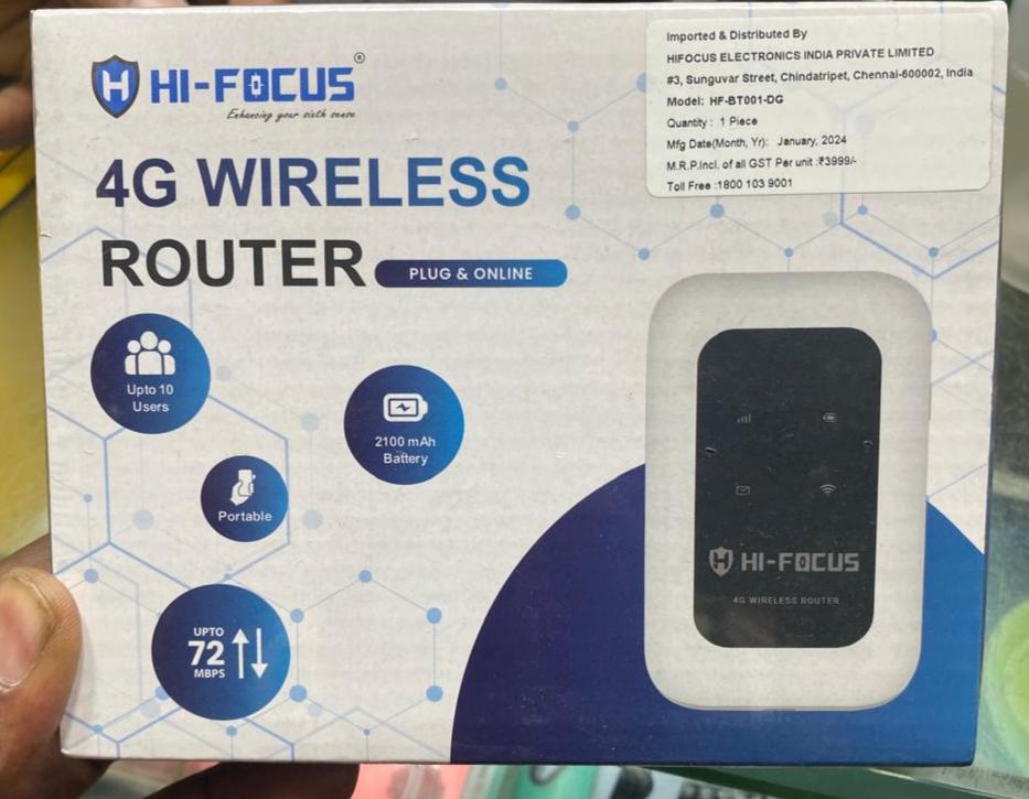 HI FOCUS HF-BT001-DG All SIM support 4G Wireless Router With inbuilt battery-Router-dealsplant