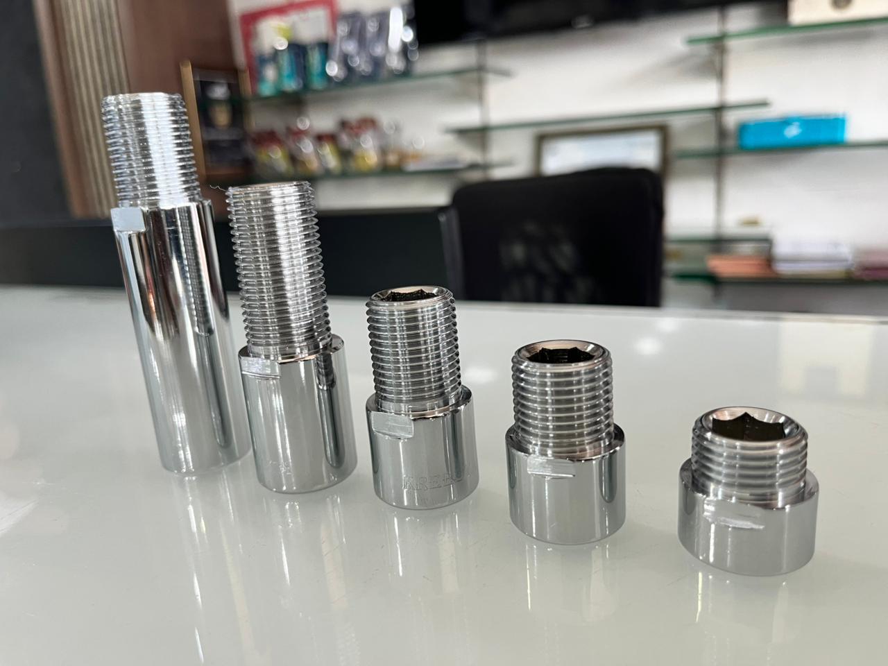 Kreesta Premium Brass Extension Nipple Heavy-Duty Plumbing Connector Rust & Corrosion-Resistant Solid Brass Pipe Fitting (Thread Size 1/2" Inch)-Connectors-dealsplant