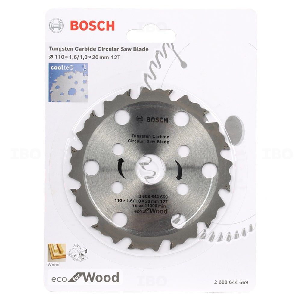 Bosch 2608644669 CoolteQ 110x1.6/1.0x20mm 12Teeth Circular Saw Blade-Circular Saw Blade-dealsplant