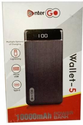 Enter Go 10000 mAh Power Bank (6 W, Fast Charging) (Black, Lithium Polymer)-Power Bank-dealsplant