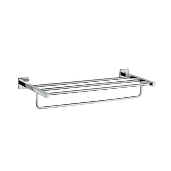 Jaquar Kubix Prime Towel Rack 600mm Long Chrome with Lower Hangers, Stainless Steel AKP-35781PS-towel rack-dealsplant