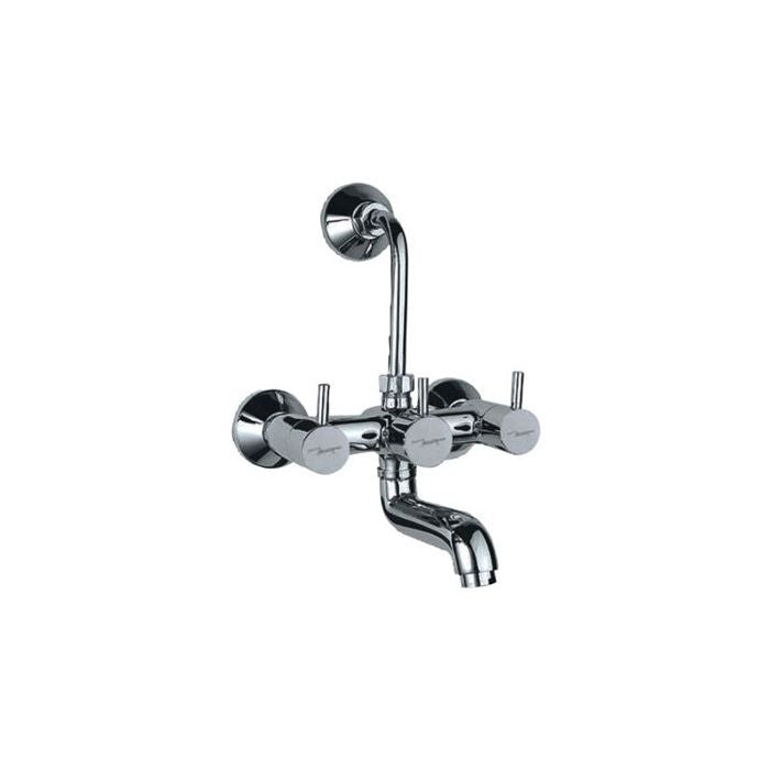 Jaquar Florentine Wall Mixer with Provision For Overhead Shower with 115mm Long Bend Pipe on Upper Side, Connecting Legs & Wall Flanges FLR-CHR-5273UPR-Mixer and Diverter-dealsplant