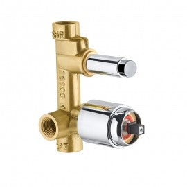 Essco Allied Concealed Body For Single Lever Divertor ALE-CHR-055 35 mm Cartridge with Button Assembly, Cartridge Sleeve-Single Lever Concealed-dealsplant