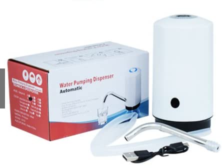 Automatic Wireless Portable Mini Rechargeable Water Bottle Can Dispenser Pump Upto 20 Litre Bottle with USB Charging Cable (Black/White)-Home & Kitchen Accessories-dealsplant