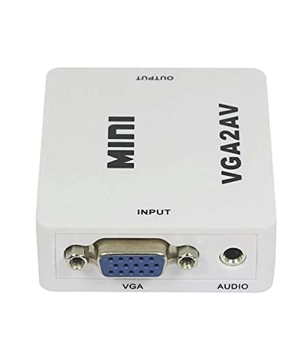 Mini VGA to AV Converter 1080P with 3.5mm Audio VGA2AV/CVBS+Audio Convertor for HDTV PC-Audio Converters-dealsplant