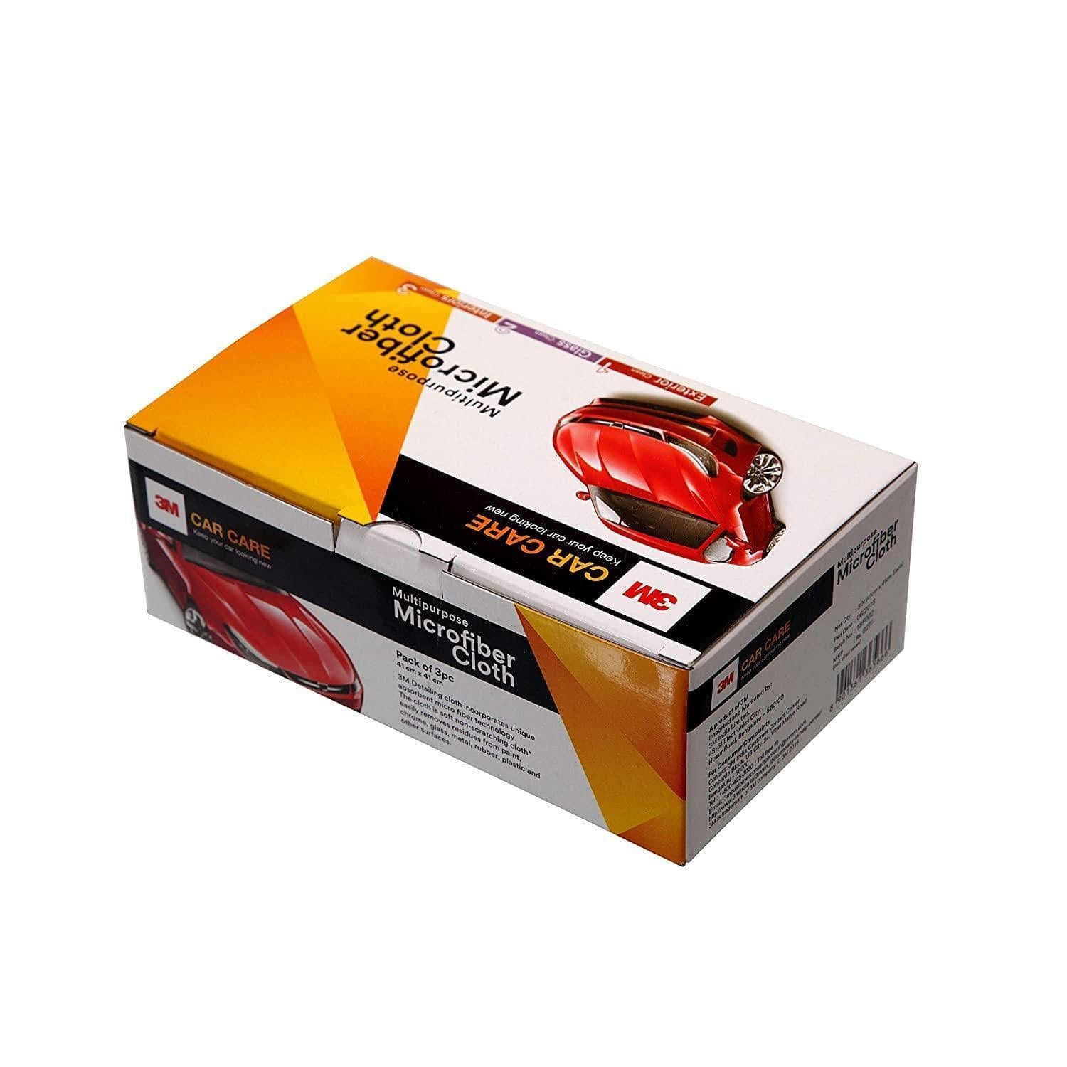 3M Car Care Microfiber Cloth 41x41cm (3 Pcs Combo Pack) each for Car interior, exterior and glass cleaning-Car Accessories-dealsplant